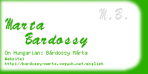 marta bardossy business card
